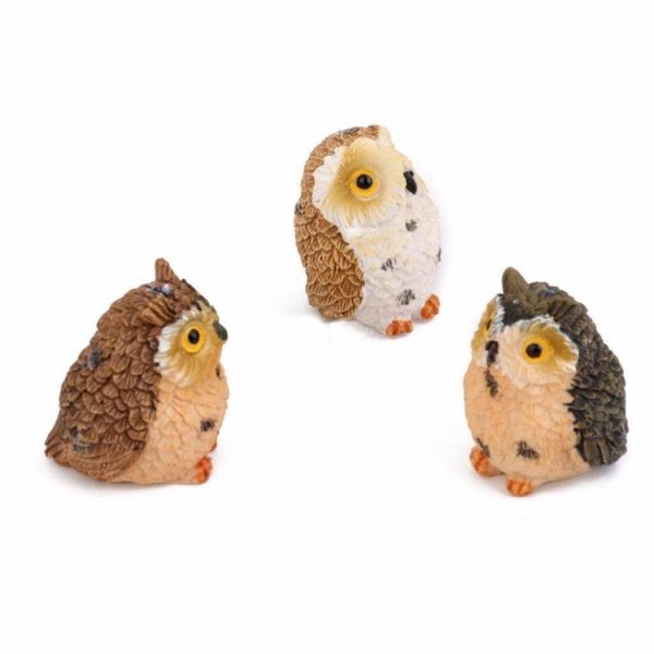 2 PCS Moss Micro Landscape Creative Resin Mini Owl Ornament, Random Color Delivery - Image 7