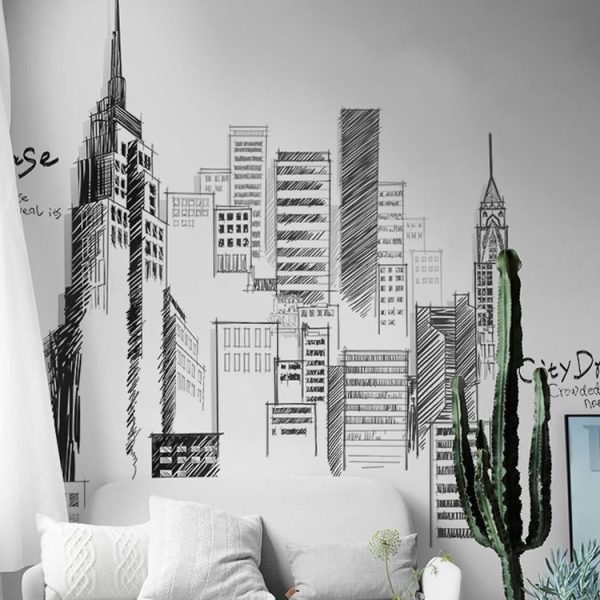 Creative City Building Wall Sticker Bedroom Living Room Sofa TV Background Wall Decoration Large Stickers (City) - Image 5