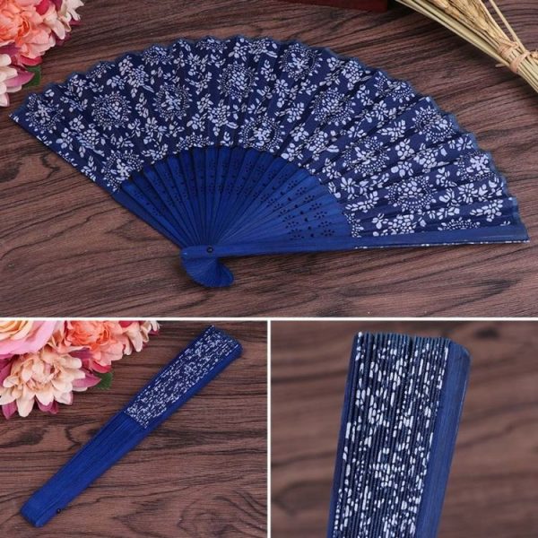 2 PCS 6 inch Women Single-sided Bamboo Fan Fabric Fan Featuring Craft Fan, Random Pattern Delivery - Image 2