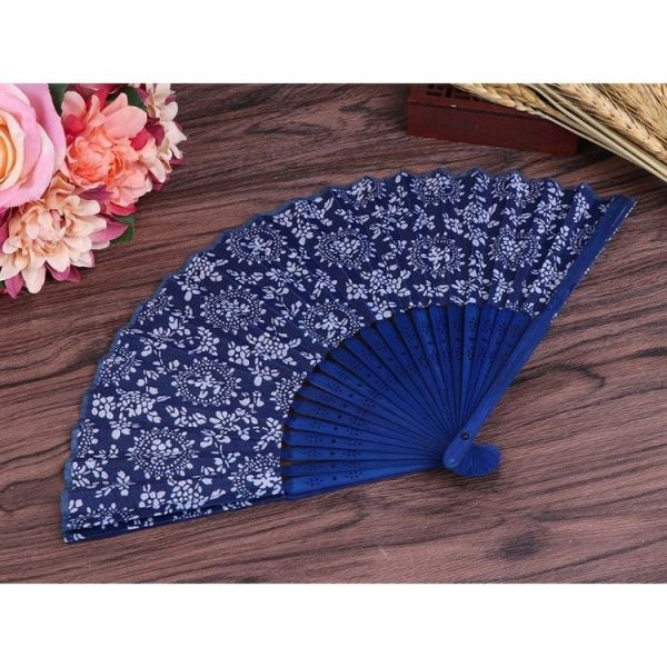 2 PCS 6 inch Women Single-sided Bamboo Fan Fabric Fan Featuring Craft Fan, Random Pattern Delivery - Image 4