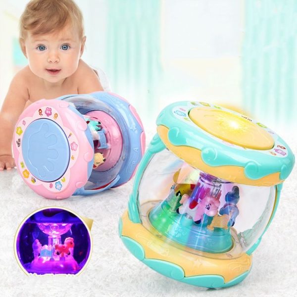 Children Touch Multi-function Hand Drum Music Early Education Intelligence Toys with Lights (Green) - Image 7