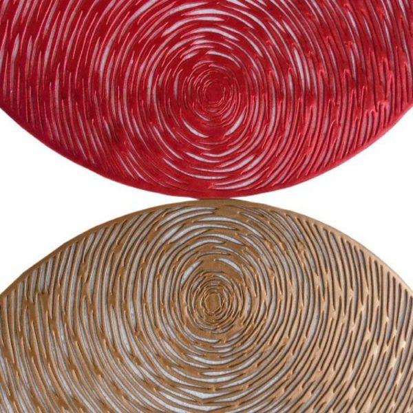 2 PCS Fashion Round Hollow Placemats PVC Table Mats Coffee Cup Pad (Red) - Image 6