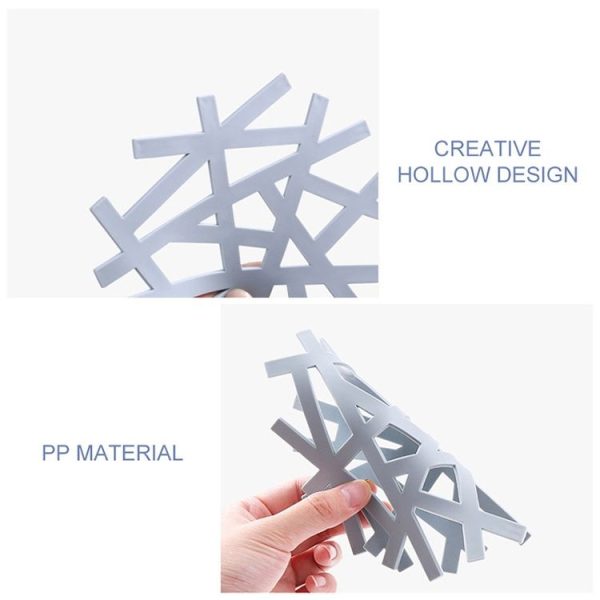 PP Mat Silicone Placemat Coaster Flower Design Kitchen Household Hollow Casserole Pad, Size: M (Blue) - Image 3