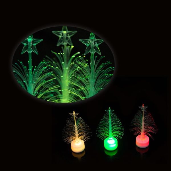 2 PCS Colorful Fiber Optic Creative Flashing Christmas Tree LED Night Light - Image 5