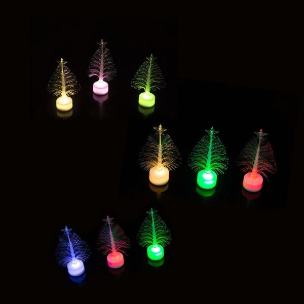 2 PCS Colorful Fiber Optic Creative Flashing Christmas Tree LED Night Light - Image 6