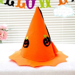 Halloween Decorative Cap Cartoon Hat Jewelry Makeup Costume Props (Orange Pumpkin)