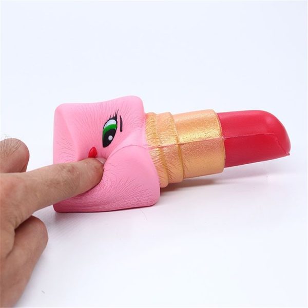 2 PCS Soft Beauty Lipstick Slow Rising Squeeze Relieve Stress Toy Squishy Stress Relief Toy Funny Kids Toy - Image 3