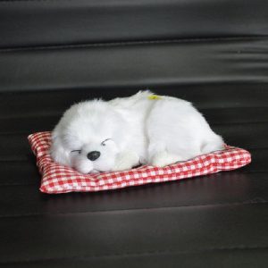 Simulation Will Call the Sleeping Dog Ornaments Toy Creative Doll Children Gift (White)