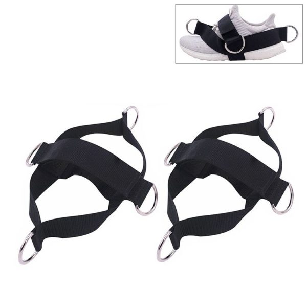 1 Pair Fitness Shoe Cover Pull Rope Fitness Equipment Straps (Black)