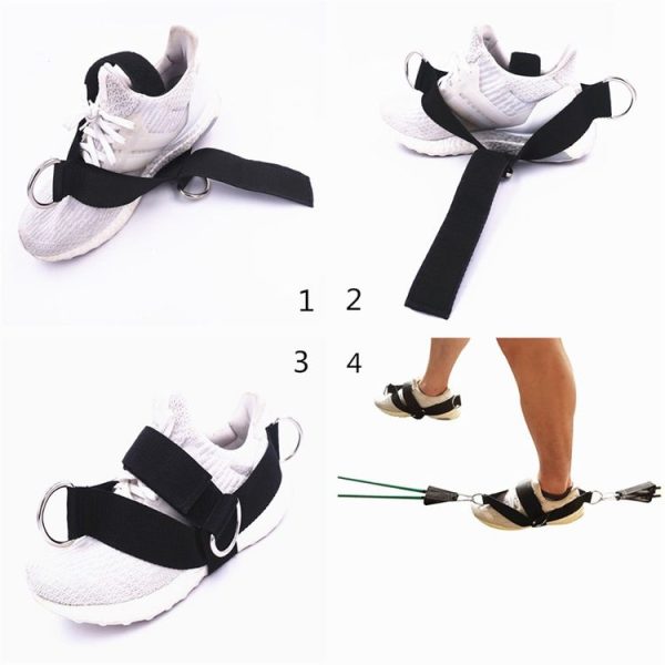 1 Pair Fitness Shoe Cover Pull Rope Fitness Equipment Straps (Black) - Image 4