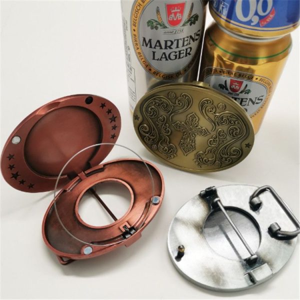 Cross Metal Beer Buckle Belt Buckle Beer Strap Head (Ancient Copper) - Image 3