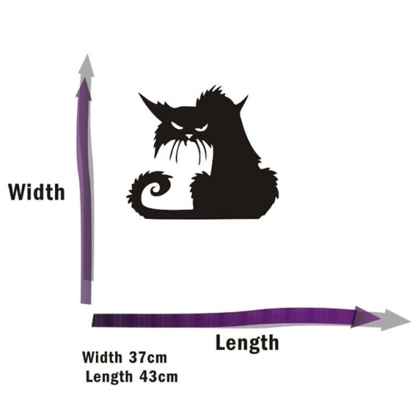 2 Sets Halloween Scary Black Cat Glass Wall Sticker Decoration, Size: 15X13 CM - Image 7