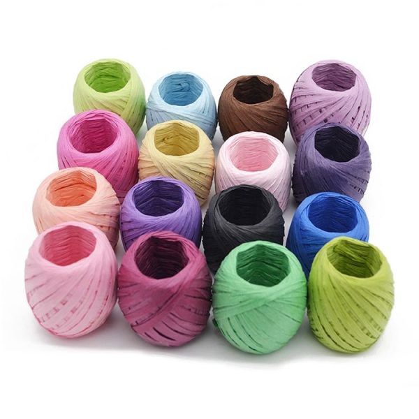 20M Paper Rope Raffia Ribbon Natural Lace Rope Gift Box Wrapping DIY Decoration (Pink) - Image 10