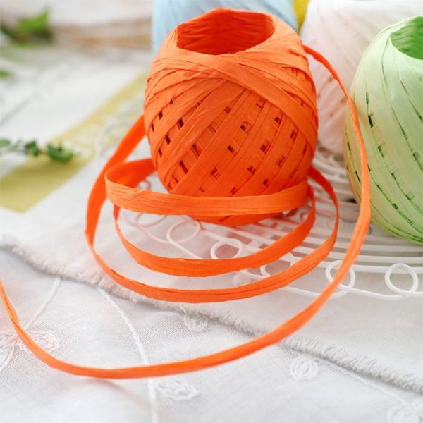 20M Paper Rope Raffia Ribbon Natural Lace Rope Gift Box Wrapping DIY Decoration (Pink) - Image 5