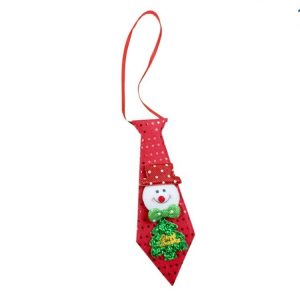 LED Lights Christmas Glow Sequins Tie Children Cartoon Tie Decoration, Type: Glowing Snowman