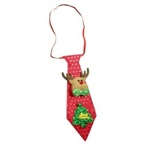 LED Lights Christmas Glow Sequins Tie Children Cartoon Tie Decoration, Type: Glowing Deer