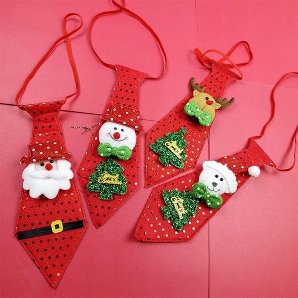 LED Lights Christmas Glow Sequins Tie Children Cartoon Tie Decoration, Type: Glowing Deer - Image 6