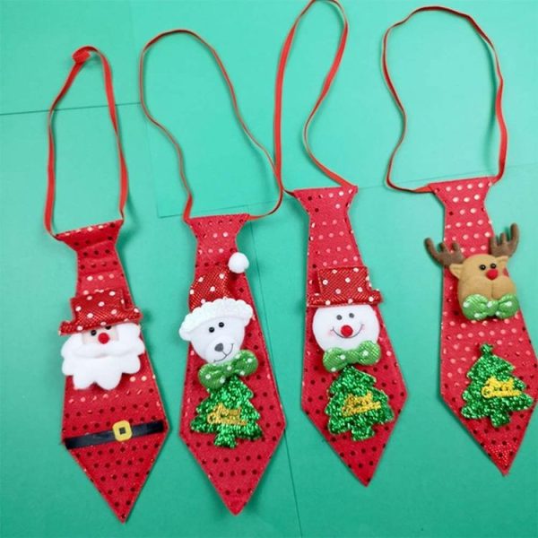 LED Lights Christmas Glow Sequins Tie Children Cartoon Tie Decoration, Type: Glowing Deer - Image 7