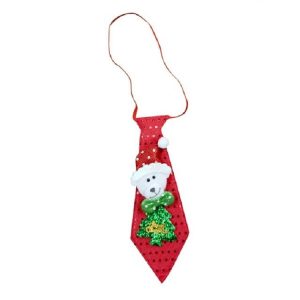 LED Lights Christmas Glow Sequins Tie Children Cartoon Tie Decoration, Type: Glowing Bear