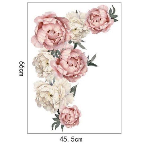 Peony Rose Flowers Wall Sticker Home Decor - Image 6