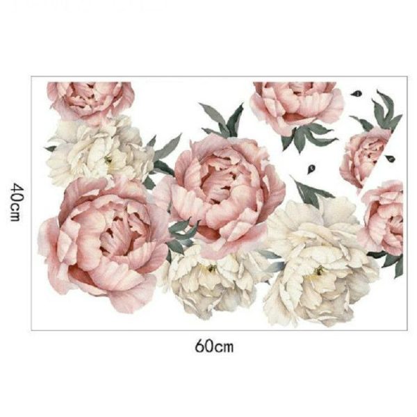 Peony Rose Flowers Wall Sticker Home Decor - Image 7