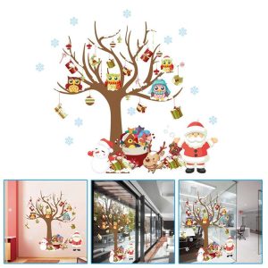 Christmas Tree Santa Claus Children Room Bedroom Living Room Wall Sticker