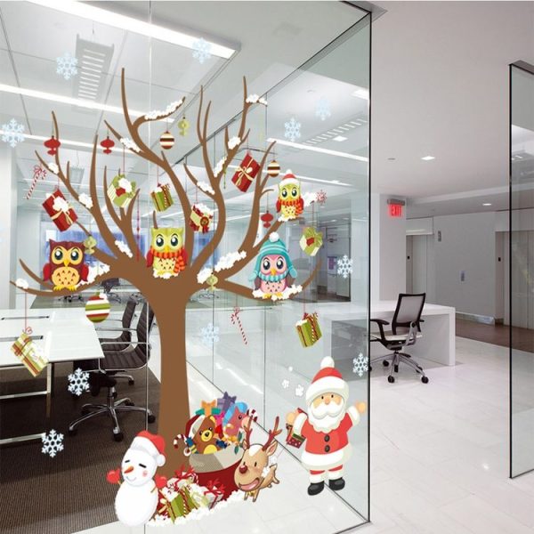 Christmas Tree Santa Claus Children Room Bedroom Living Room Wall Sticker - Image 3
