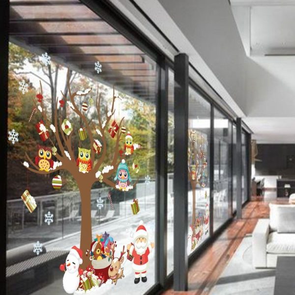 Christmas Tree Santa Claus Children Room Bedroom Living Room Wall Sticker - Image 4