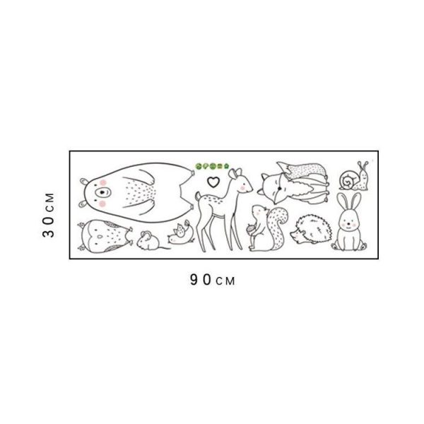 Cute Shy Animals Removable Wall Stickers Bedroom Living Room Children Room Porch Wall Decoration - Image 7