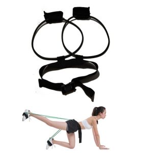 Leg Training Elastic Band Natural Latex Yoga Stretch Band Fitness Supplies, Color: Black 35LB