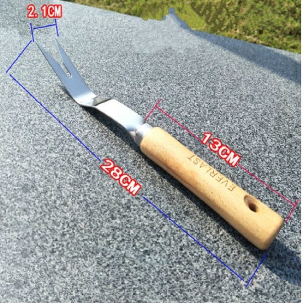 Thick Stainless Steel Weeder Wooden Handle Root Picking Tool - Image 6