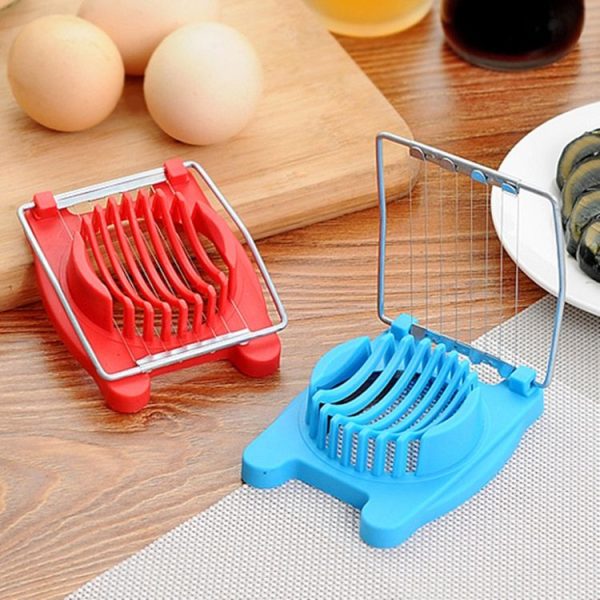 2 PCS Multifunctional Stainless Steel Egg Preserved Egg Slicer Fancy Splitter Kitchen Supplies Egg Cutting Tools (Yellow) - Image 3
