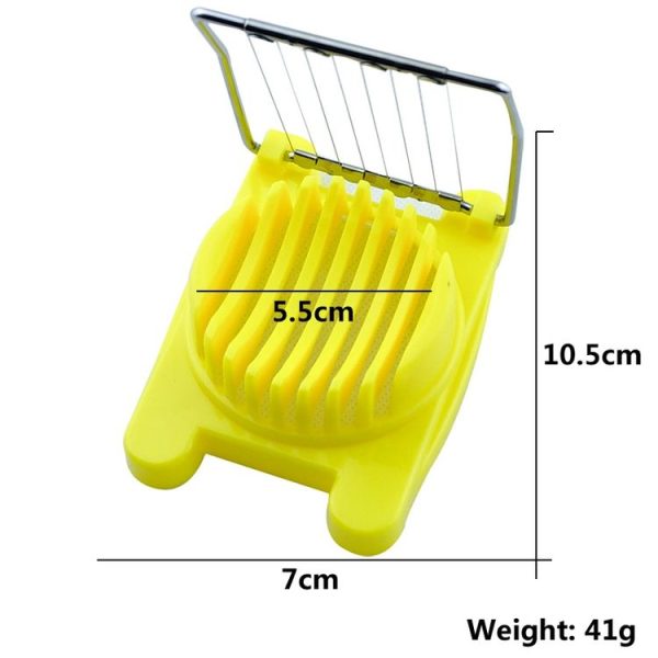 2 PCS Multifunctional Stainless Steel Egg Preserved Egg Slicer Fancy Splitter Kitchen Supplies Egg Cutting Tools (Yellow) - Image 4