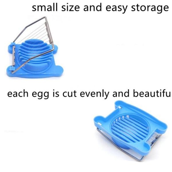 2 PCS Multifunctional Stainless Steel Egg Preserved Egg Slicer Fancy Splitter Kitchen Supplies Egg Cutting Tools (Yellow) - Image 5
