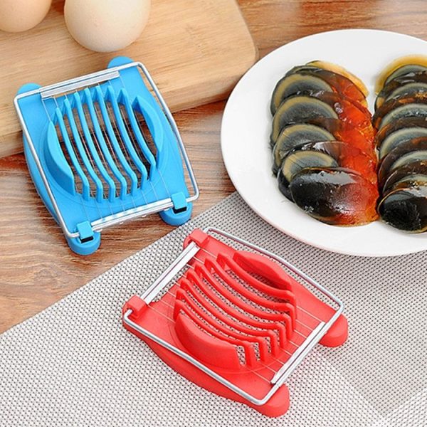 2 PCS Multifunctional Stainless Steel Egg Preserved Egg Slicer Fancy Splitter Kitchen Supplies Egg Cutting Tools (Yellow) - Image 7