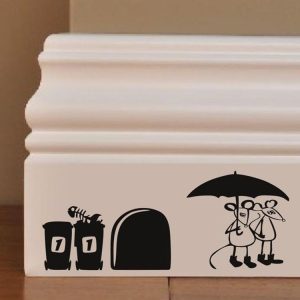Mouse Hole Living Room TV Background Wall Decoration Wall Sticker Creative Home Stickers, Model: Couple