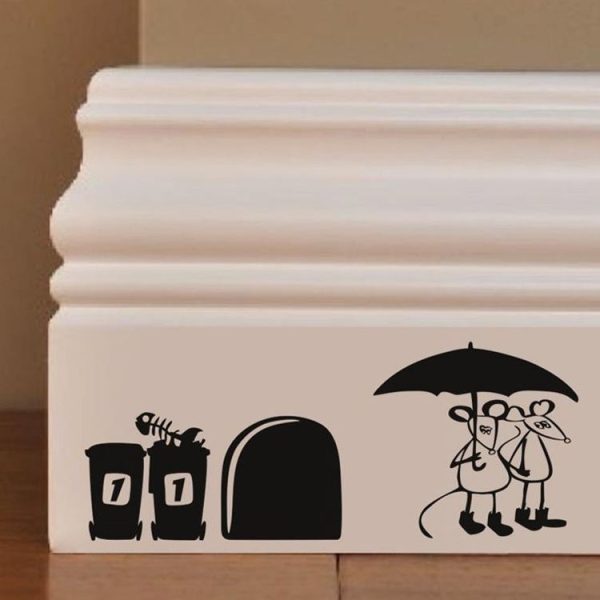 Mouse Hole Living Room TV Background Wall Decoration Wall Sticker Creative Home Stickers, Model: Couple - Image 2