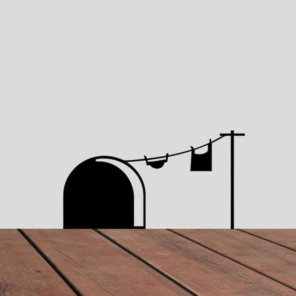 Mouse Hole Living Room TV Background Wall Decoration Wall Sticker Creative Home Stickers, Model: Door hole