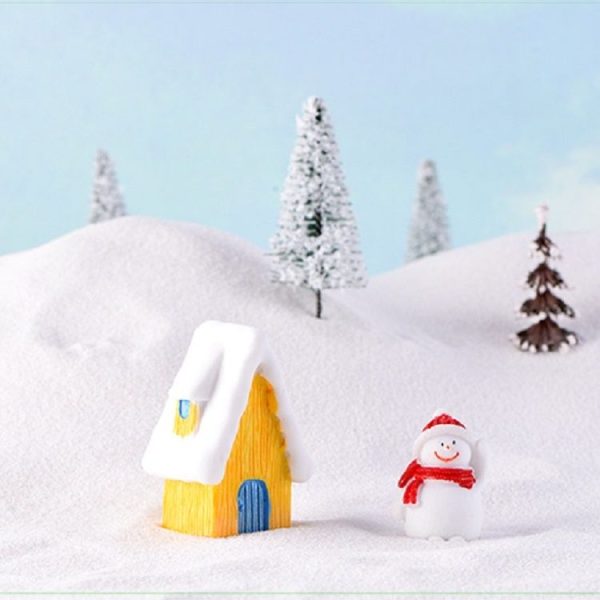 2 PCS Snow Scene House Christmas Snowman Decoration Resin Craft Gift Home Decoration (Yellow) - Image 3