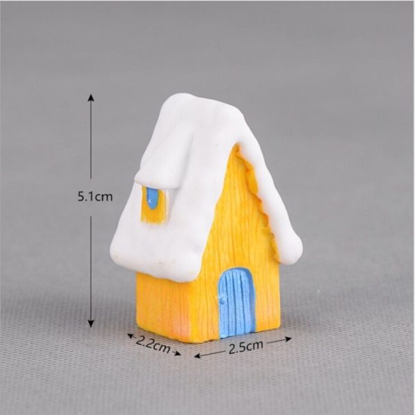 2 PCS Snow Scene House Christmas Snowman Decoration Resin Craft Gift Home Decoration (Yellow) - Image 6