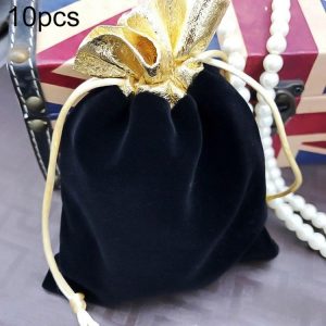 Velvet Bag Jewelry Storage Bag Christmas New Year Holiday Blessing Bag, Size: 10x12cm (Black)