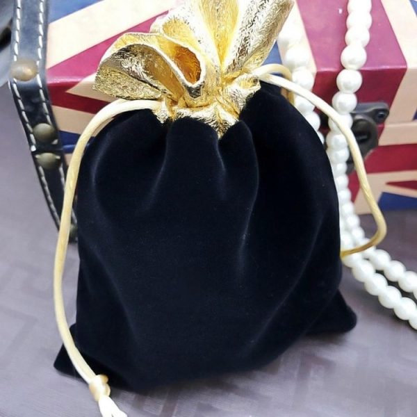 Velvet Bag Jewelry Storage Bag Christmas New Year Holiday Blessing Bag, Size: 10x12cm (Black) - Image 2