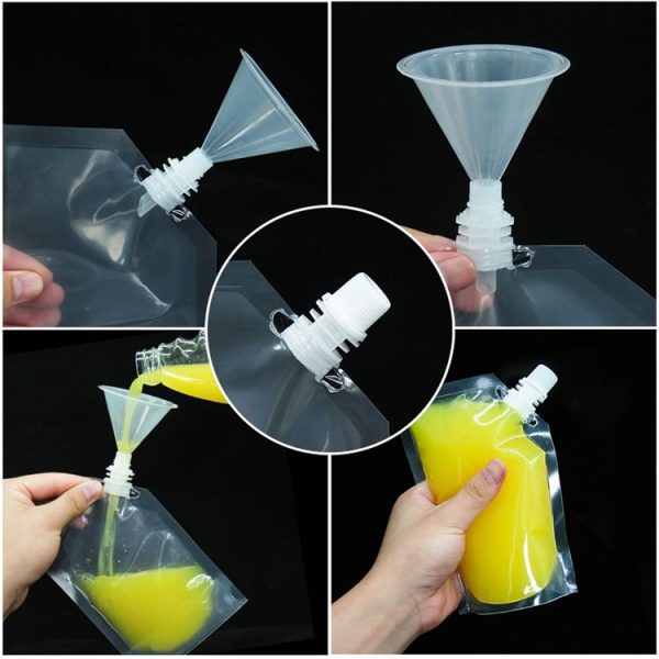 4 PCS Transparent Self-Supporting Mouth Bag Milk Juice Drink Outlet Wine Bag, Size: L - Image 9