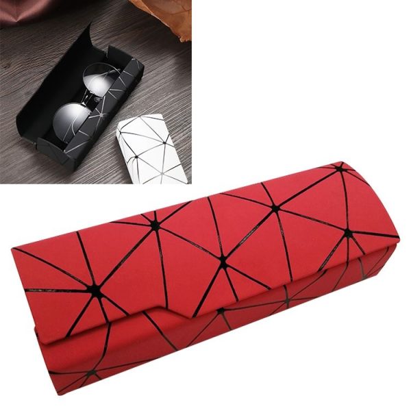 Lattice Pattern Portable Glasses Box (Red)