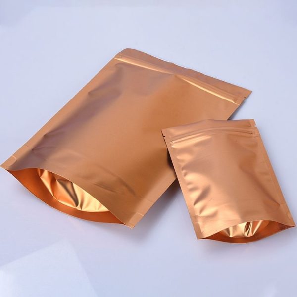 100 PCS Dark Gold Aluminum Foil Bag Ziplock Bag Food Tea Sealed Bag Stand-up Bag, Specification: 10x15+3 - Image 5