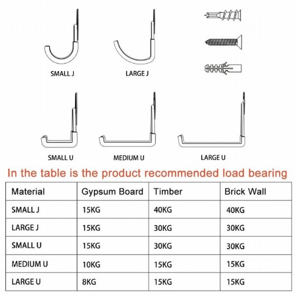 Storage Room Heavy Wall Mount Storage Rack Screw Installation Warehouse Tool Garden Hook - Image 5