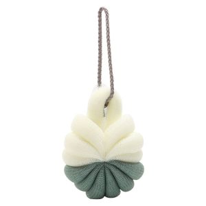 Portable Hanging Bath Flower Ball Soft Foaming Shower Massage Ball Body Exfoliating Bath Brush (Green)