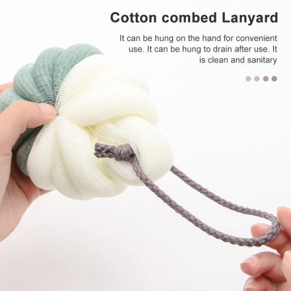 Portable Hanging Bath Flower Ball Soft Foaming Shower Massage Ball Body Exfoliating Bath Brush (Green) - Image 3