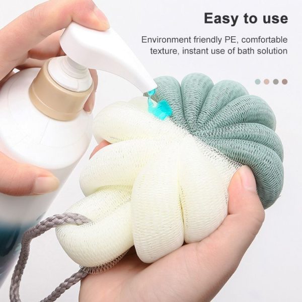 Portable Hanging Bath Flower Ball Soft Foaming Shower Massage Ball Body Exfoliating Bath Brush (Green) - Image 4