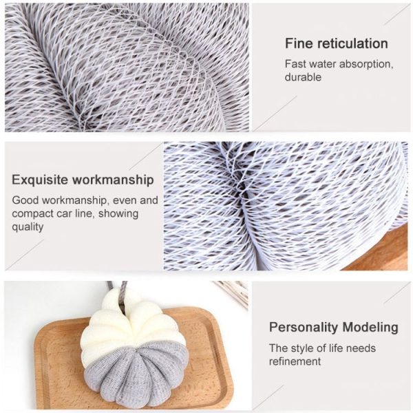 Portable Hanging Bath Flower Ball Soft Foaming Shower Massage Ball Body Exfoliating Bath Brush (Green) - Image 5